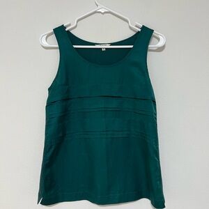 Massimo Dutti Emarald Green Silk-Blend Tank Top